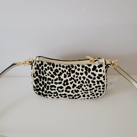 Michael Kors Carmela Small Pouchette Crossbody Bag Light Cream Leather Haircalf - Picture 4 of 7